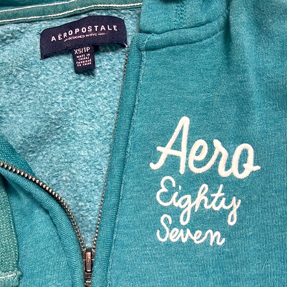 Aeropostale Turquoise Zip up Hoody women’s size XS - Picture 2 of 4